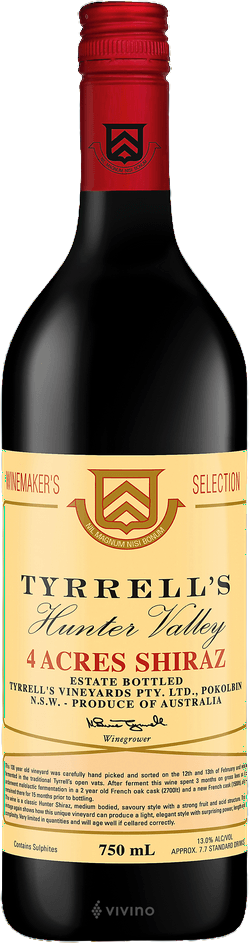 Tyrrell’s Wines 4 Acres Hunter Valley Shiraz 2019